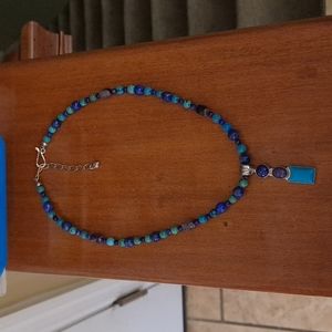 Jay King Turquoise, Lapis & Charoite Sterling Necklace